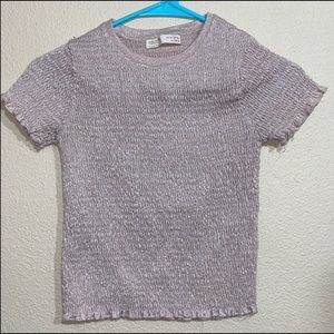 Zara girls ribbed rose sparkly top